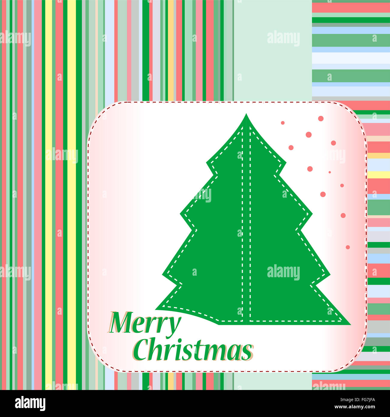 Christmas tree celebration card. Vector illustration Stock Photo