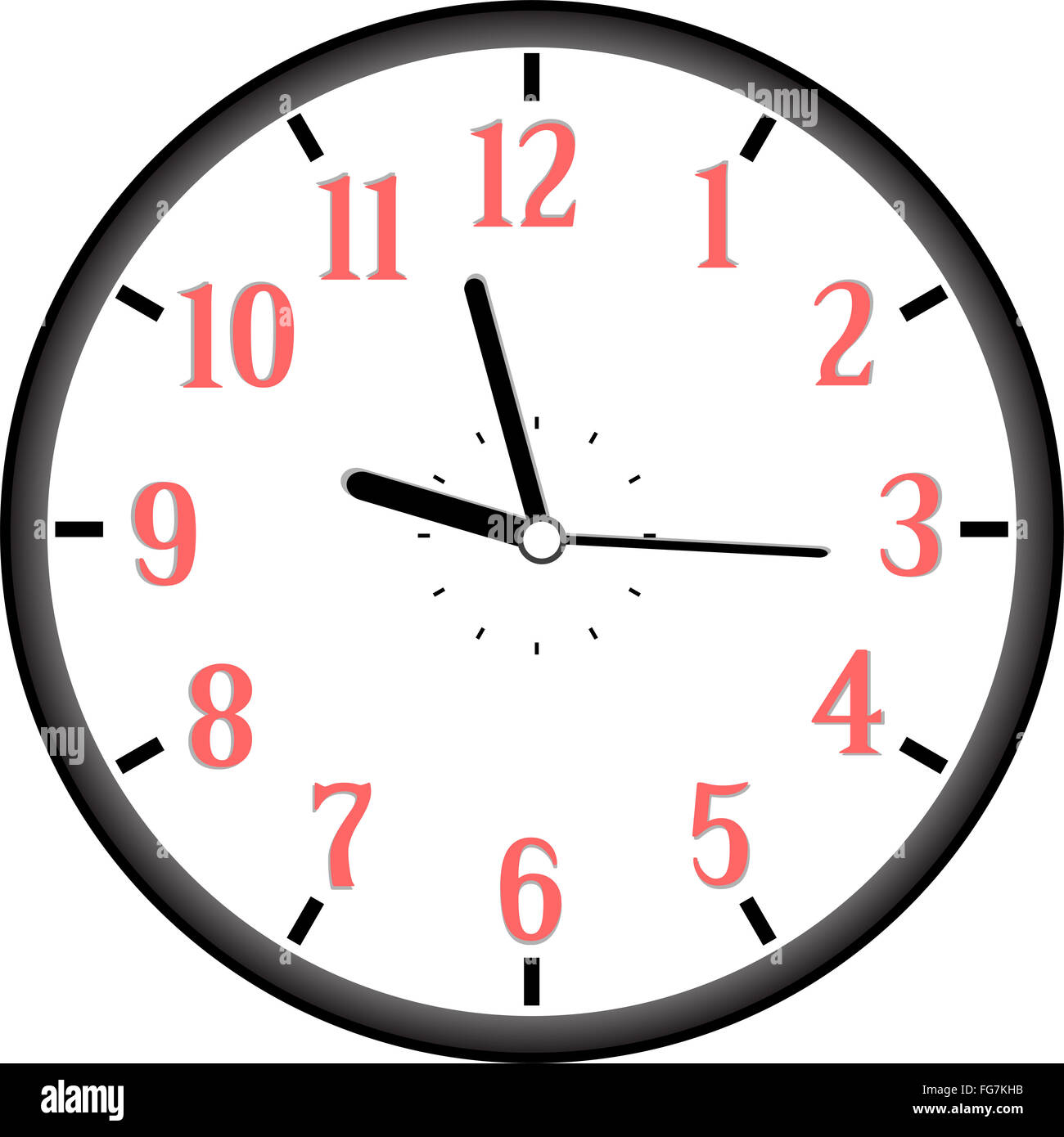 Black clock isolated on white background Stock Photo Alamy