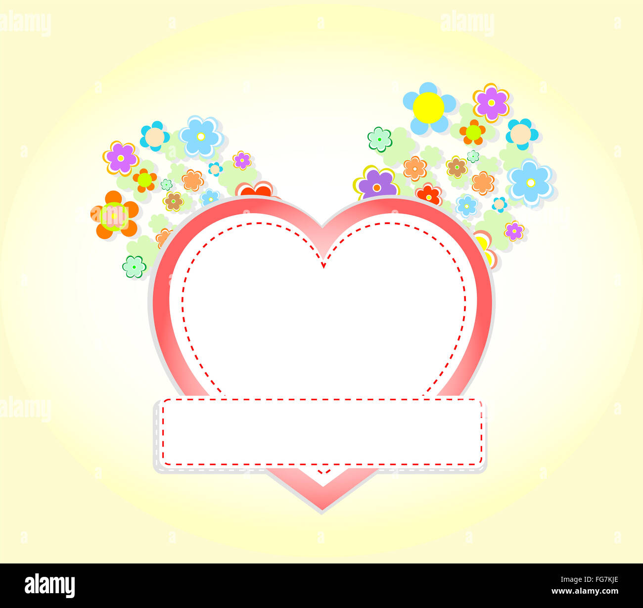 floral heart wedding or valentine invitation card Stock Photo - Alamy