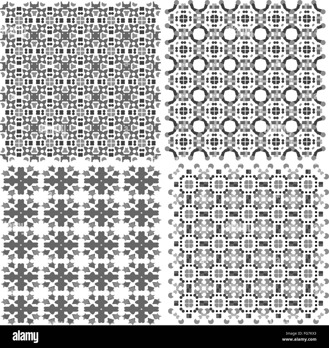 Geometric seamless patterns set, vector backgrounds collection Stock ...