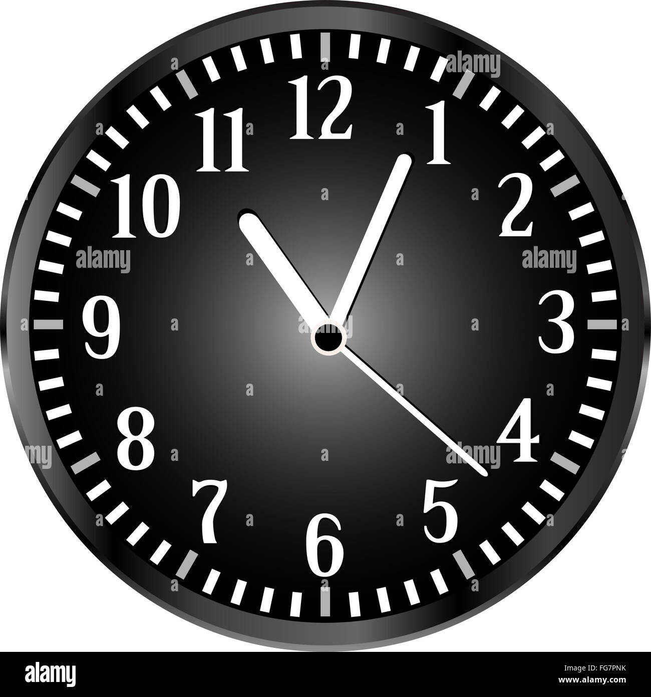 silver wall clock with black face. vector Stock Photo Alamy