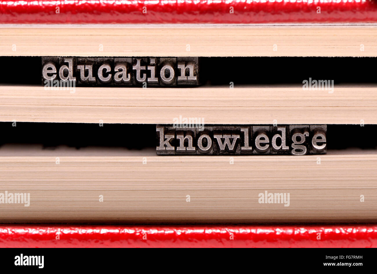 Letterpress characters spelling out education / knowledge Stock Photo