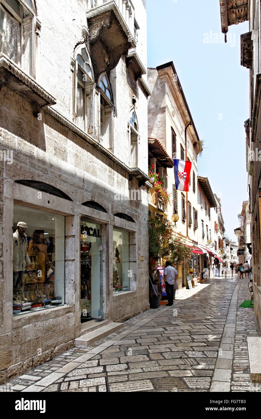 geography / travel, Croatia, Istria, Porec, Ulica Decumanus, Additional-Rights-Clearance-Info-Not-Available Stock Photo