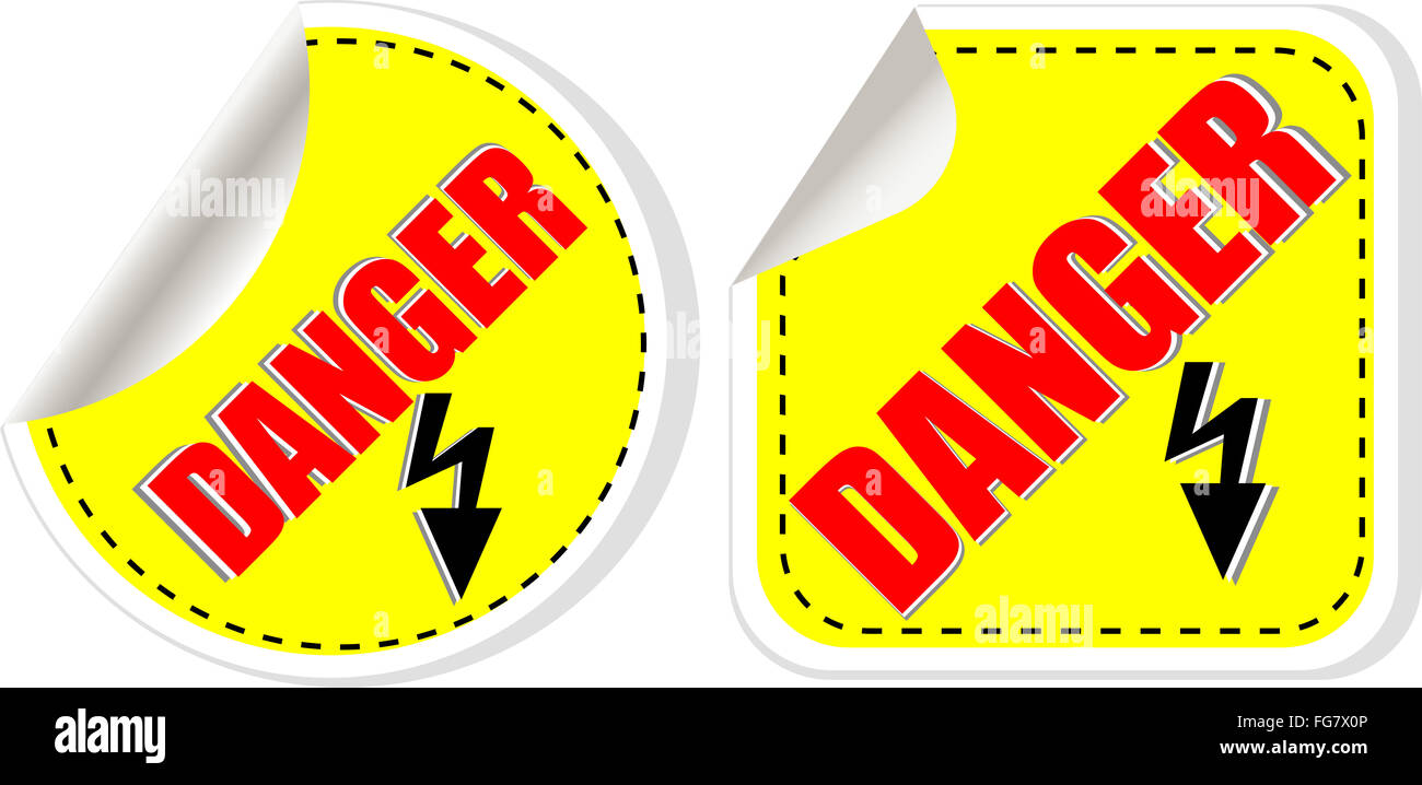 Vector warning danger sign set, vector Stock Photo