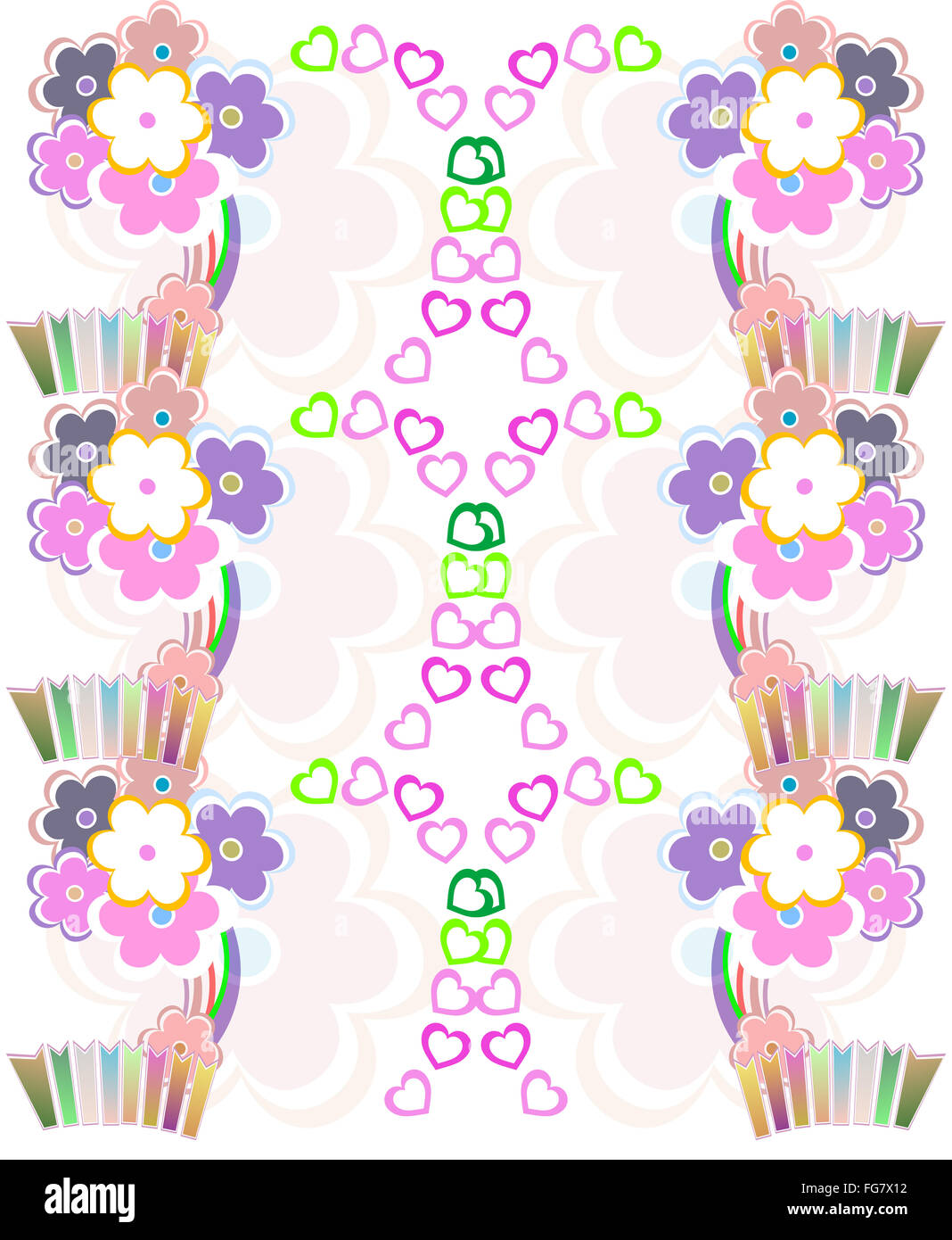 Seamless flower retro background vector pattern Stock Photo - Alamy