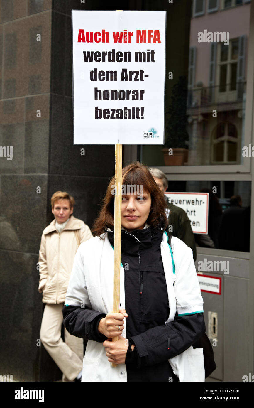 Doctors strike in Berlin Stock Photo