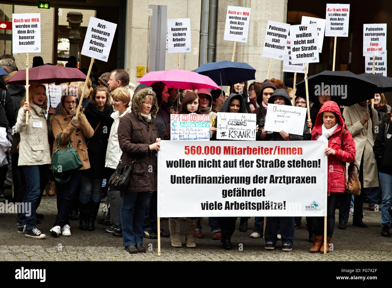 Doctors strike in Berlin Stock Photo