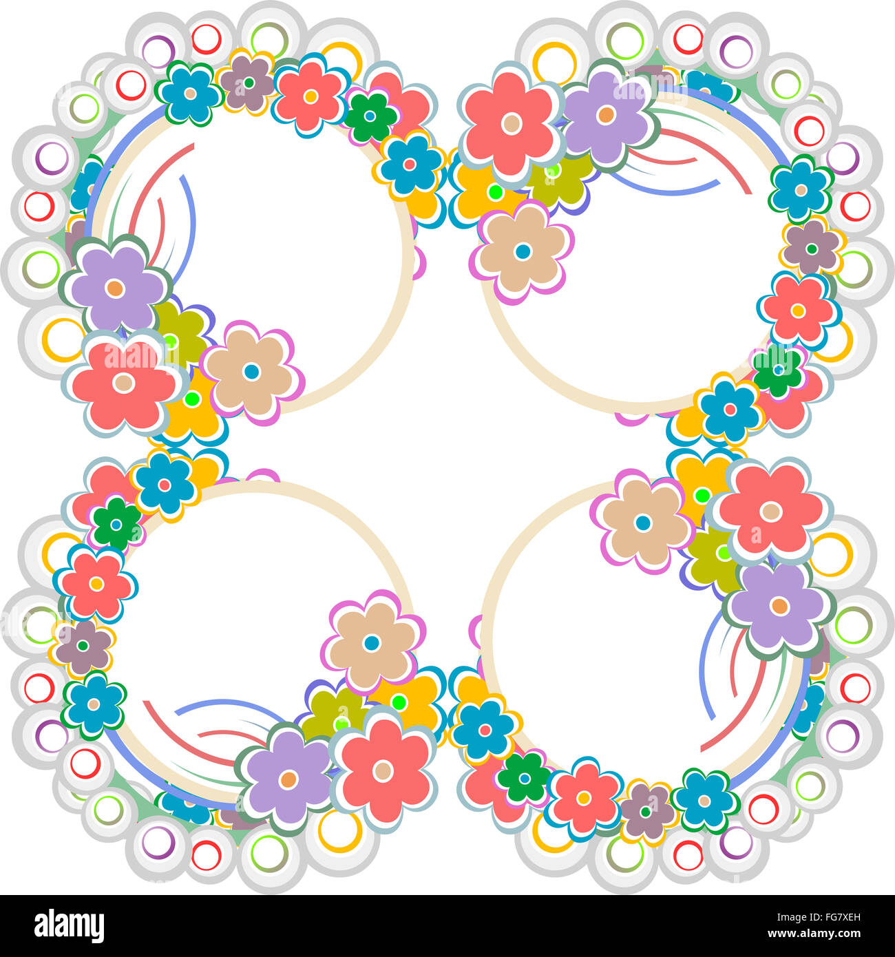 Seamless flower retro background pattern in vector Stock Photo - Alamy