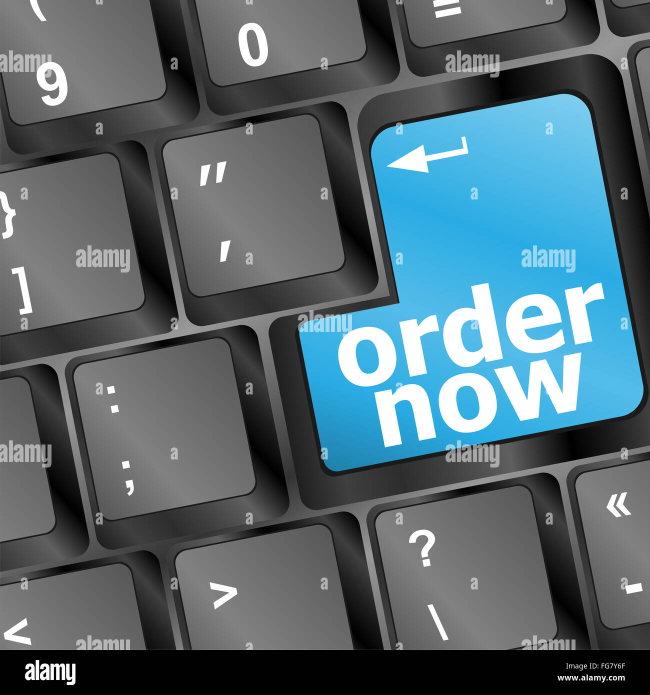 Order now computer key in blue showing online purchases Stock Photo - Alamy