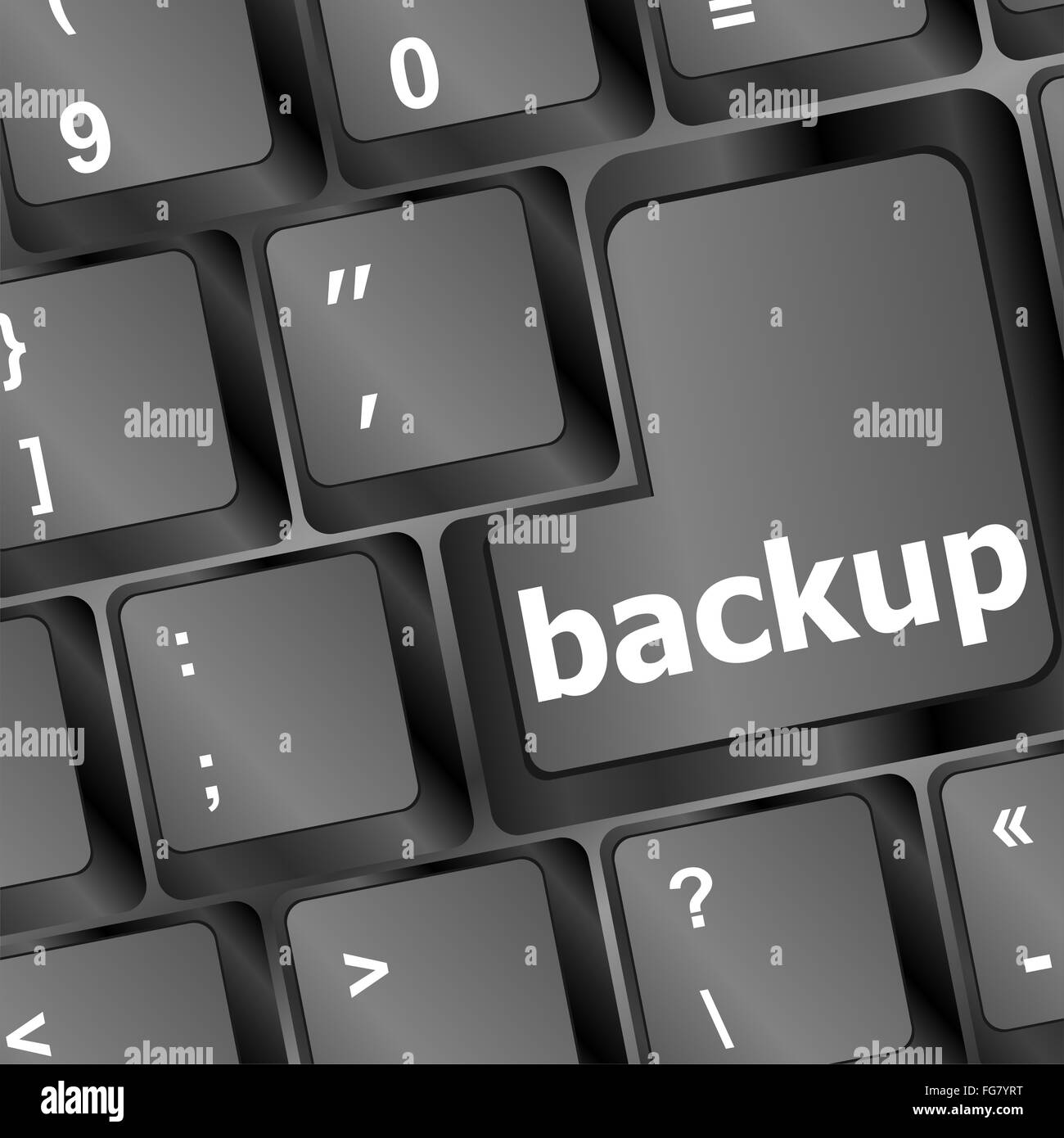 Backup computer key in black for archiving and storage Stock Photo
