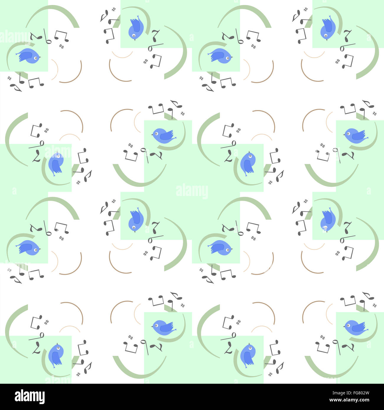 vector seamless pattern with cute birds Stock Photo - Alamy