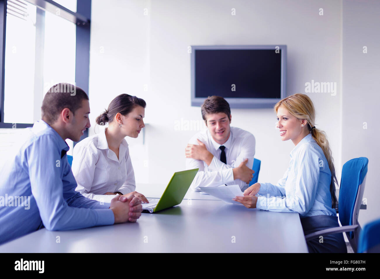 business people in a meeting at office Stock Photo - Alamy