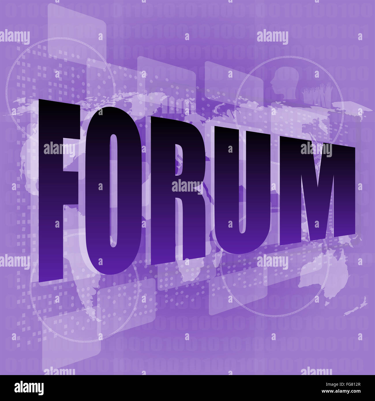words design on digital screen, social concept Stock Photo