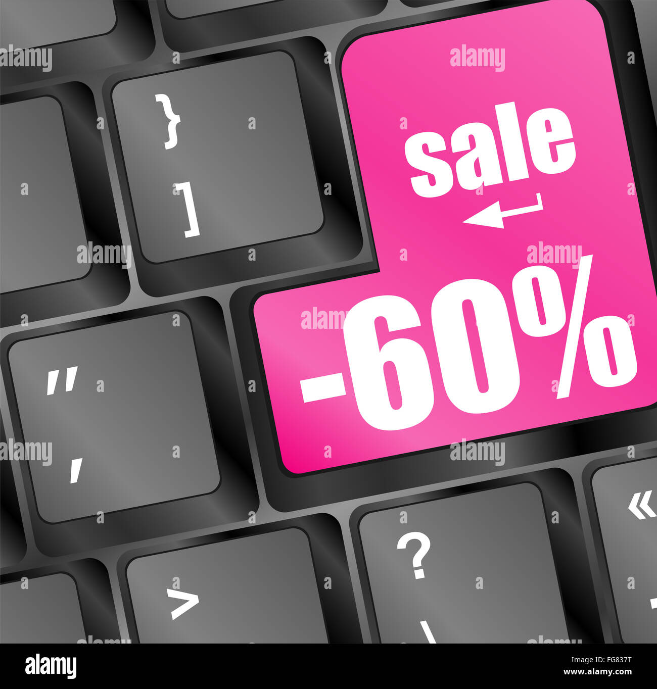 sale key in place of enter key on computer keyboard Stock Photo