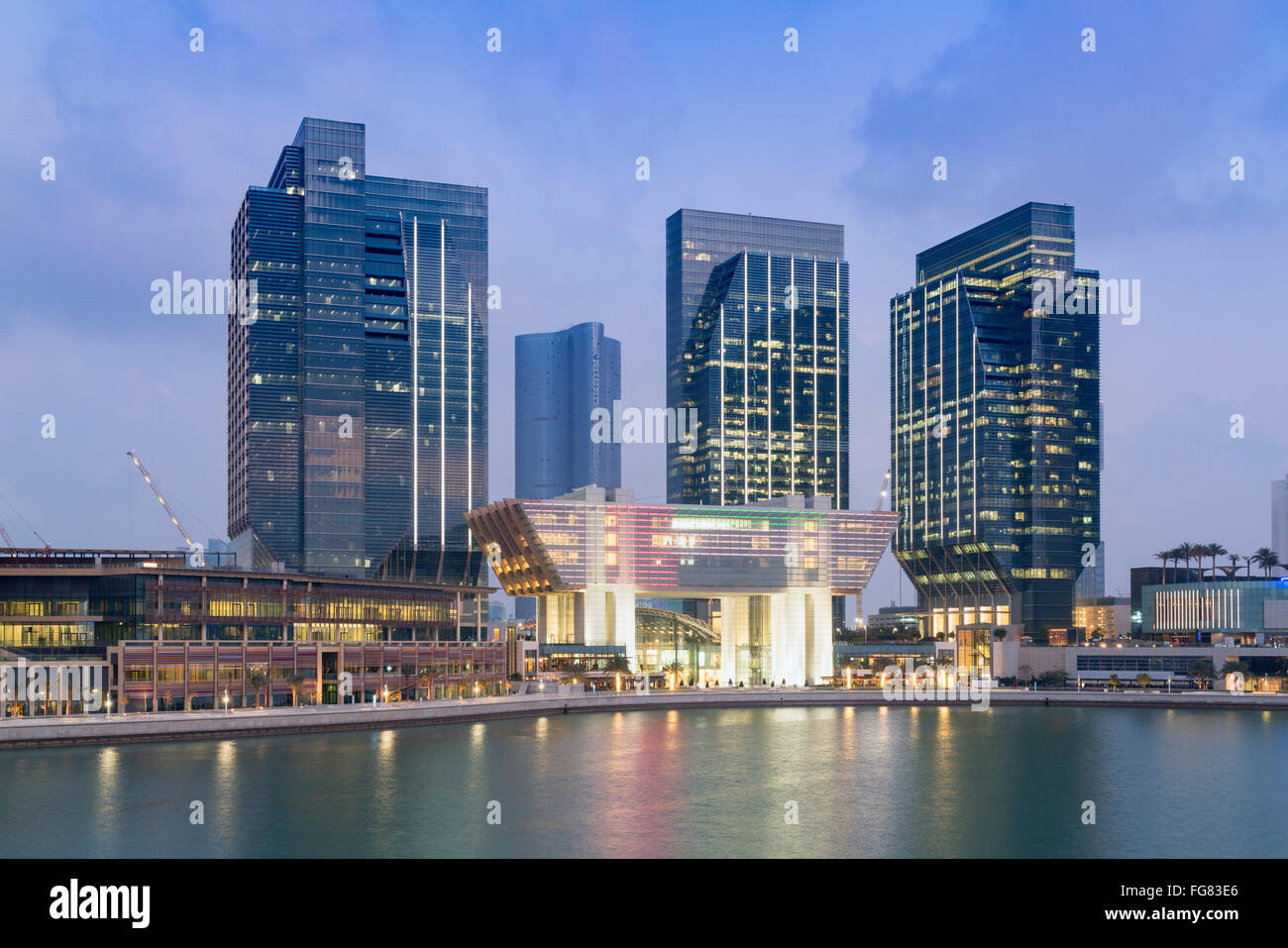 View of new business district at Abu Dhabi Global Market square (ADGM