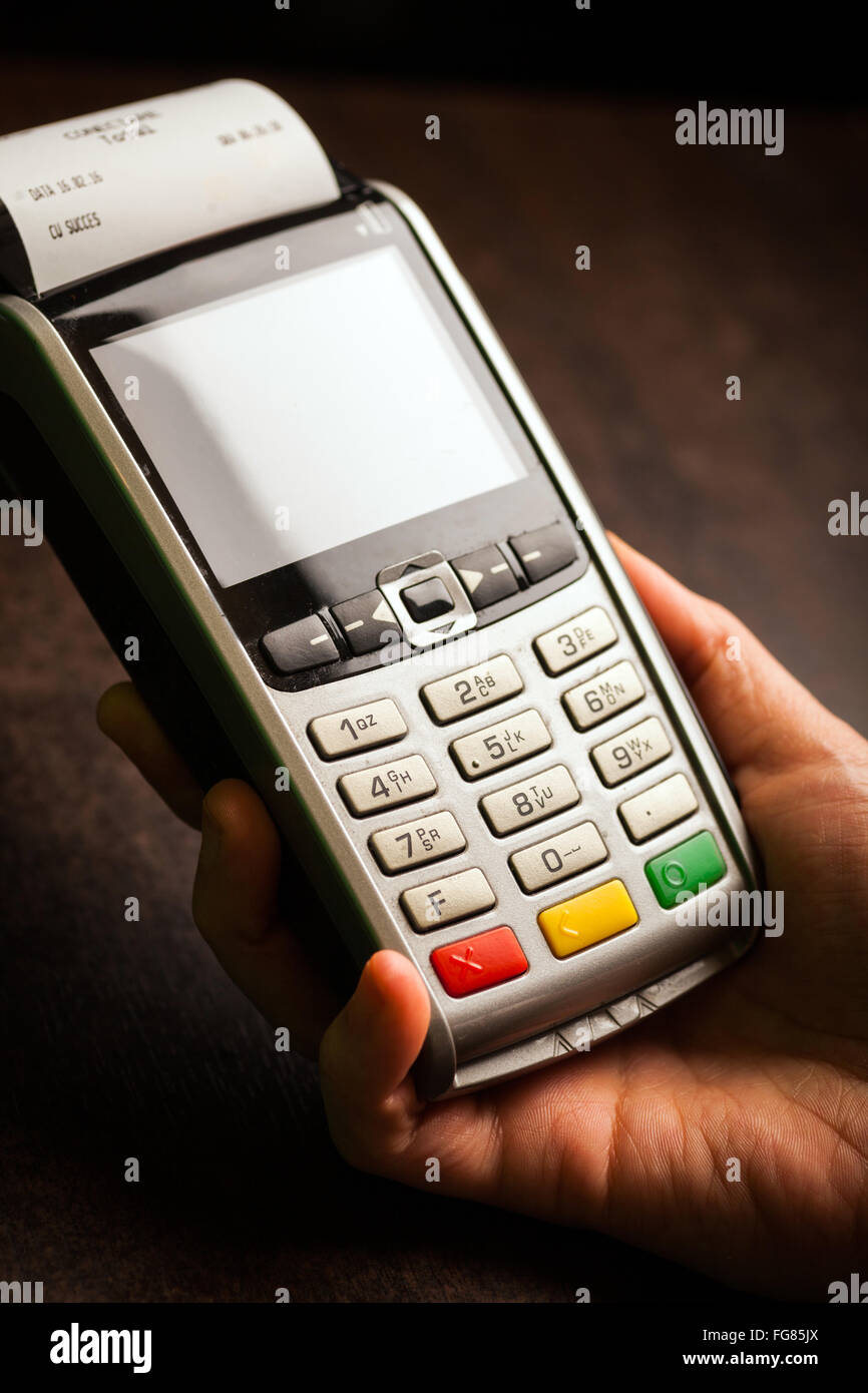 Color image of a POS and credit cards Stock Photo - Alamy