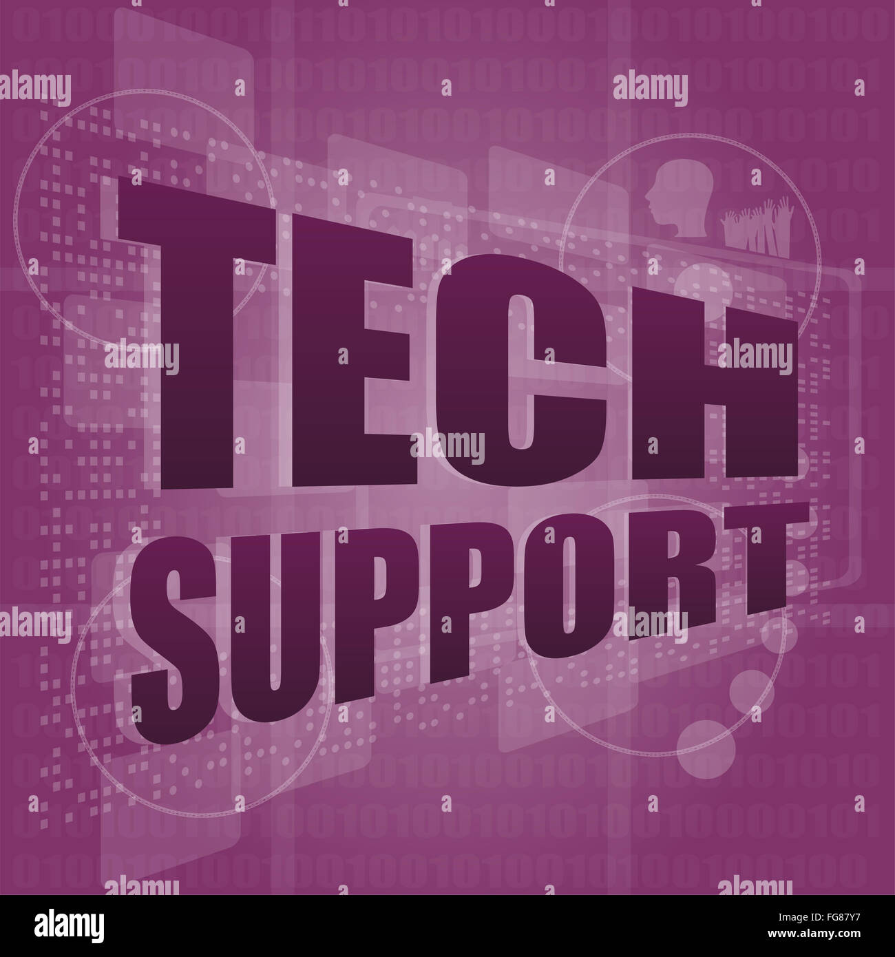 tech support word on a touch screen interface Stock Photo - Alamy