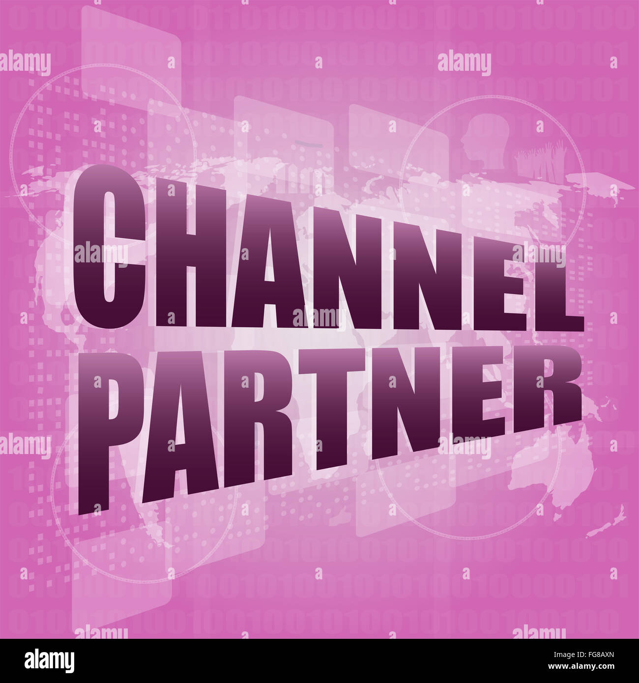 Marketing concept: words channel partner on digital screen Stock Photo ...