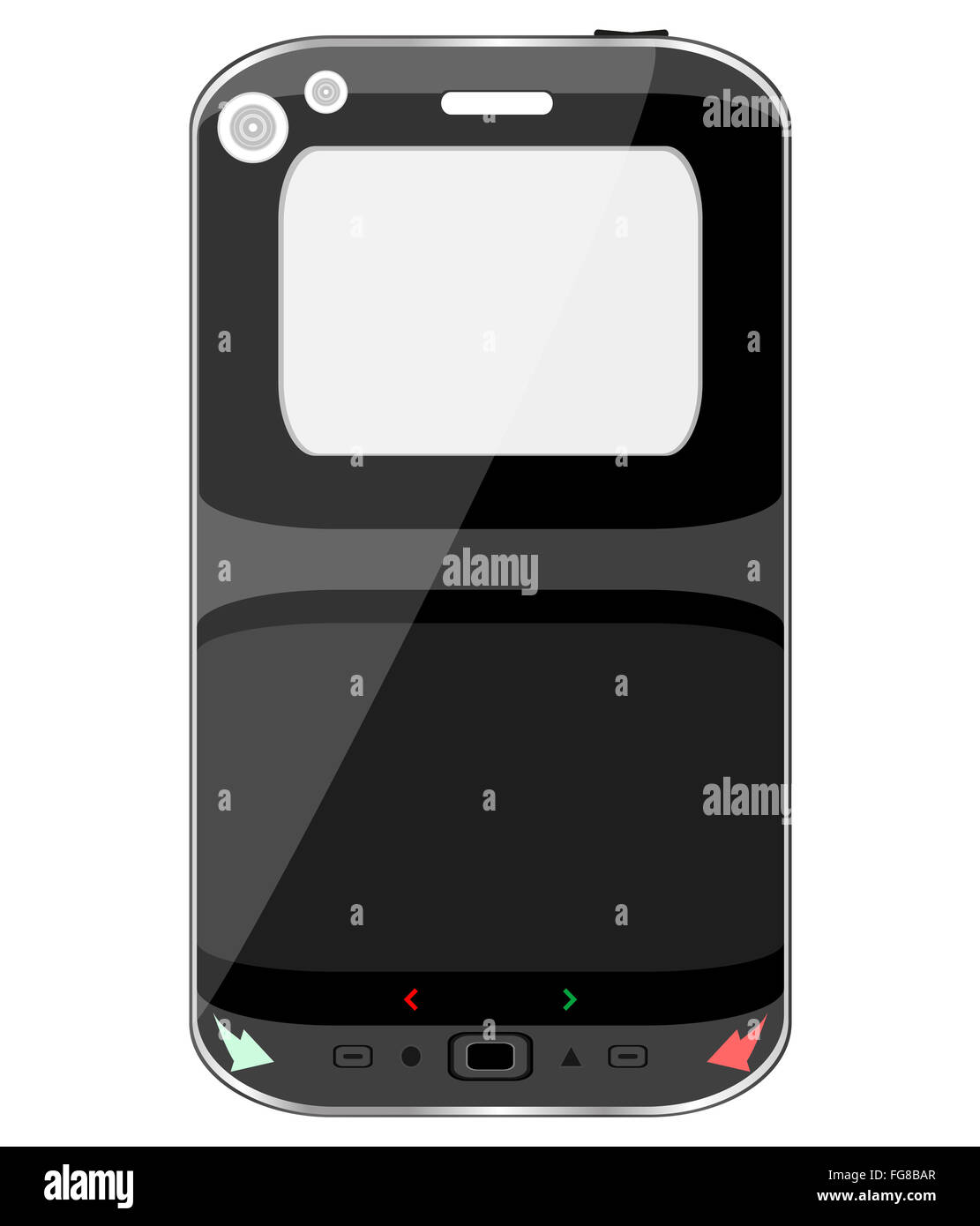 black smart phone isolated on white background Stock Photo - Alamy