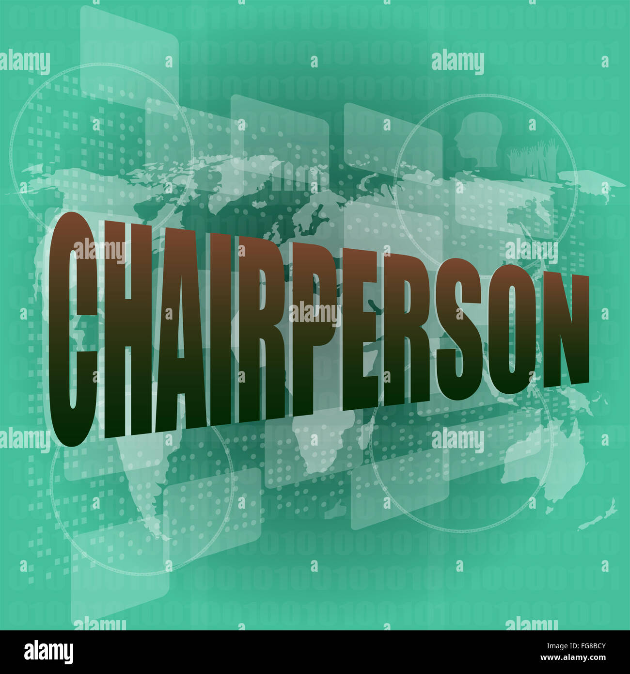 business concept word chairperson on digital touch screen Stock Photo