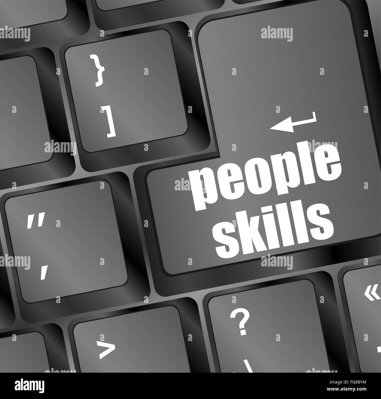 people skills words, message on enter key of keyboard Stock Photo