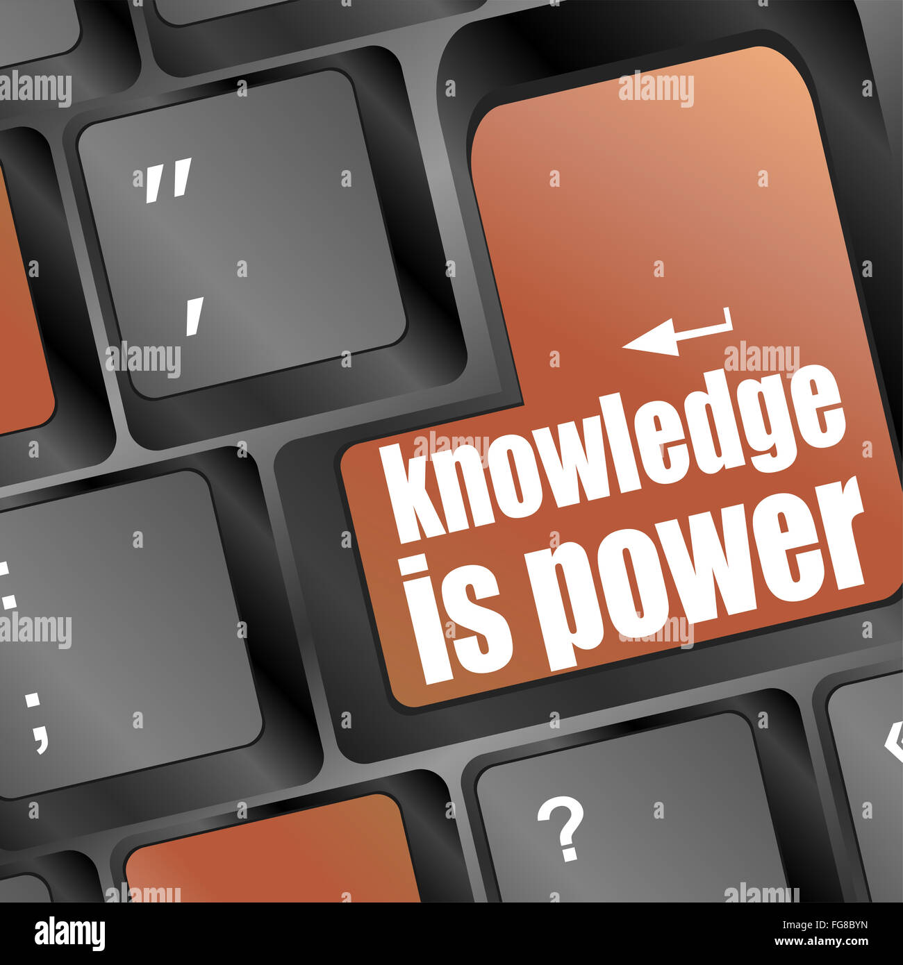 knowledge is power or education concept with button on computer keyboard Stock Photo