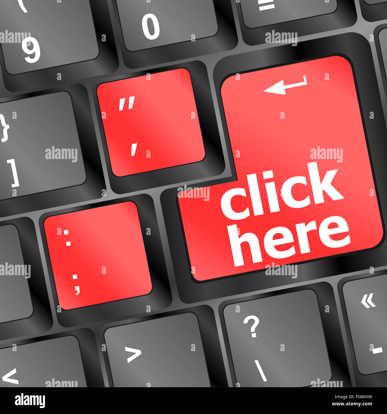 Keyboard with click here button, internet concept Stock Photo - Alamy