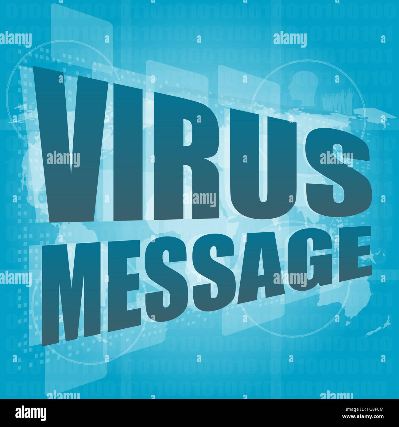 internet concept: words virus message on digital screen Stock Photo