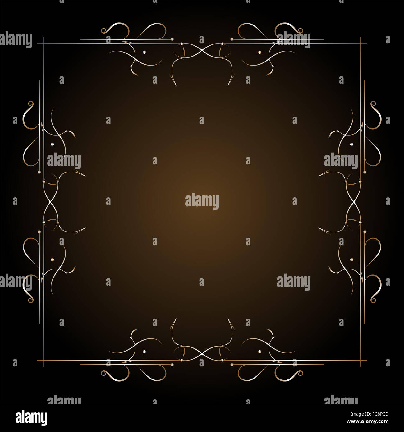 Royal gold Picture frame on the dark wallpaper Stock Photo - Alamy