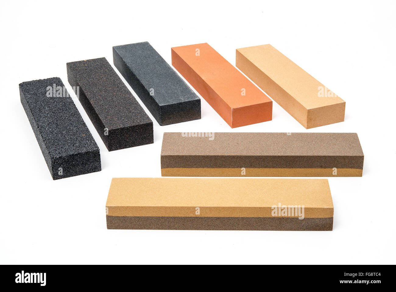 Sharpening stones set of 7 on white background Stock Photo Alamy