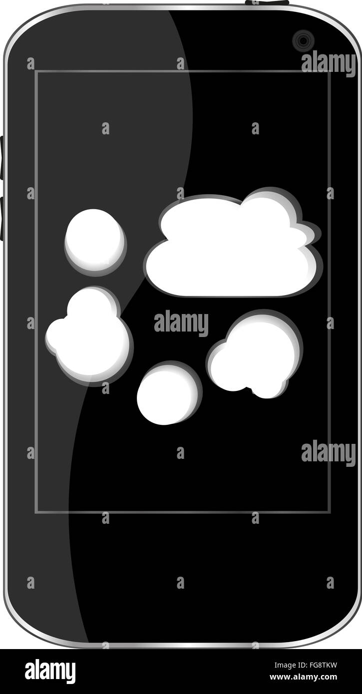 Smartphone with abstract cloud computing symbol on a screen Stock Photo ...