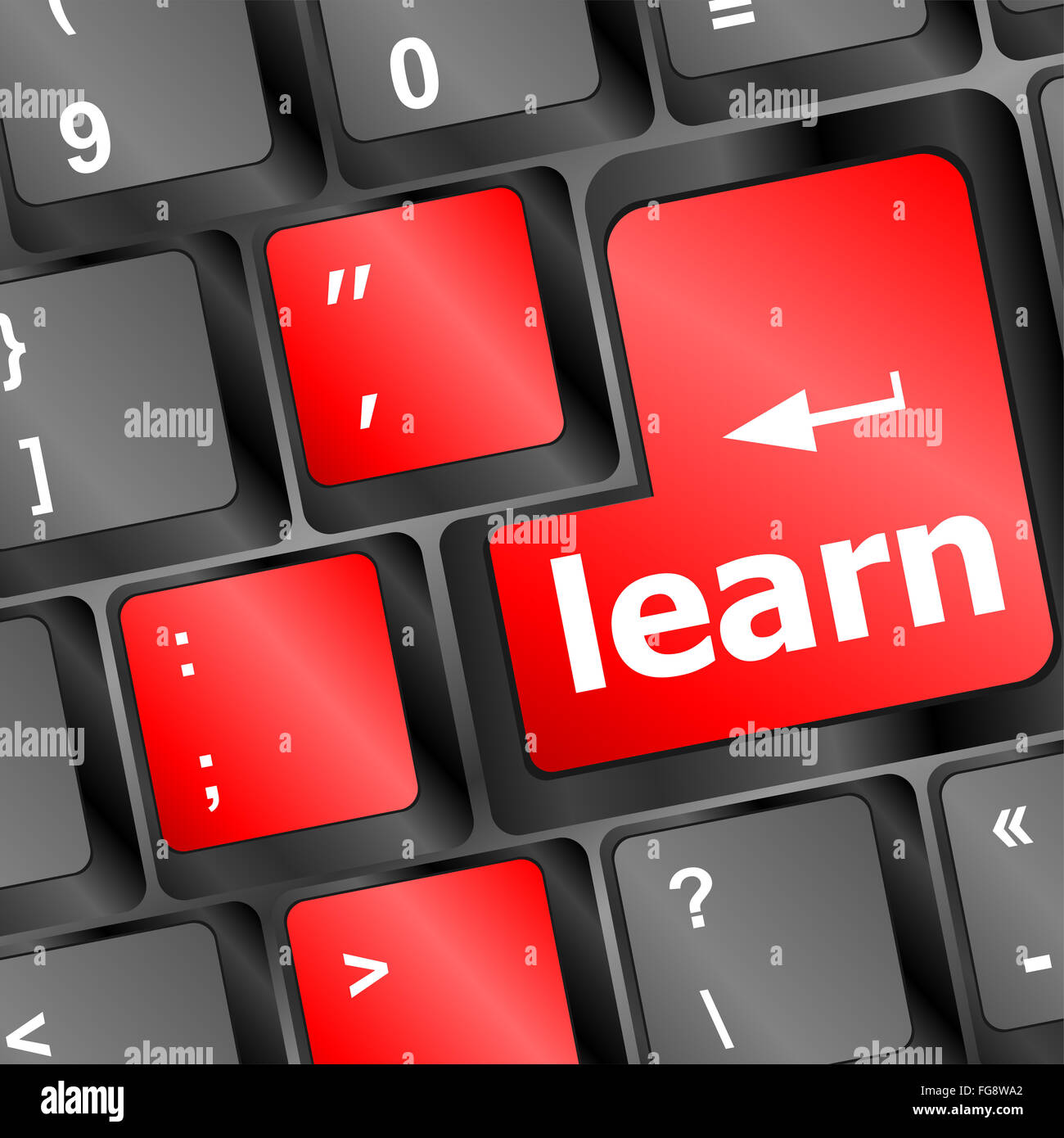 education concept with learn button on computer keyboard Stock Photo ...