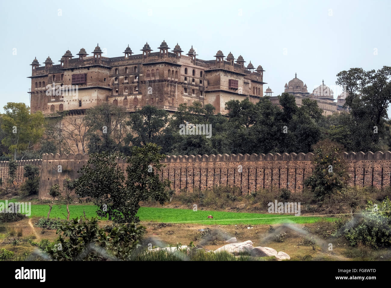 Orchha Fort, Raja Mahal, Orccha, Madhya Pradesh, India, South Asia Stock Photo