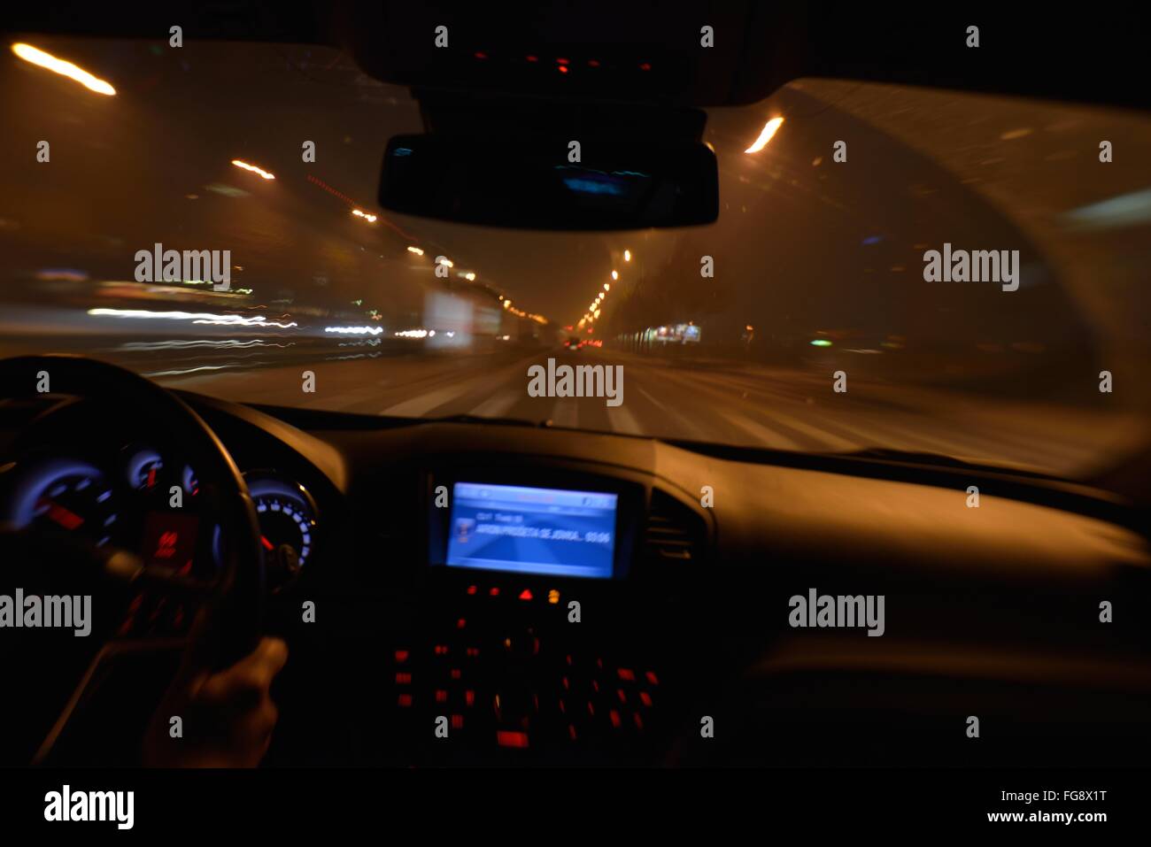 night car driving Stock Photo Alamy