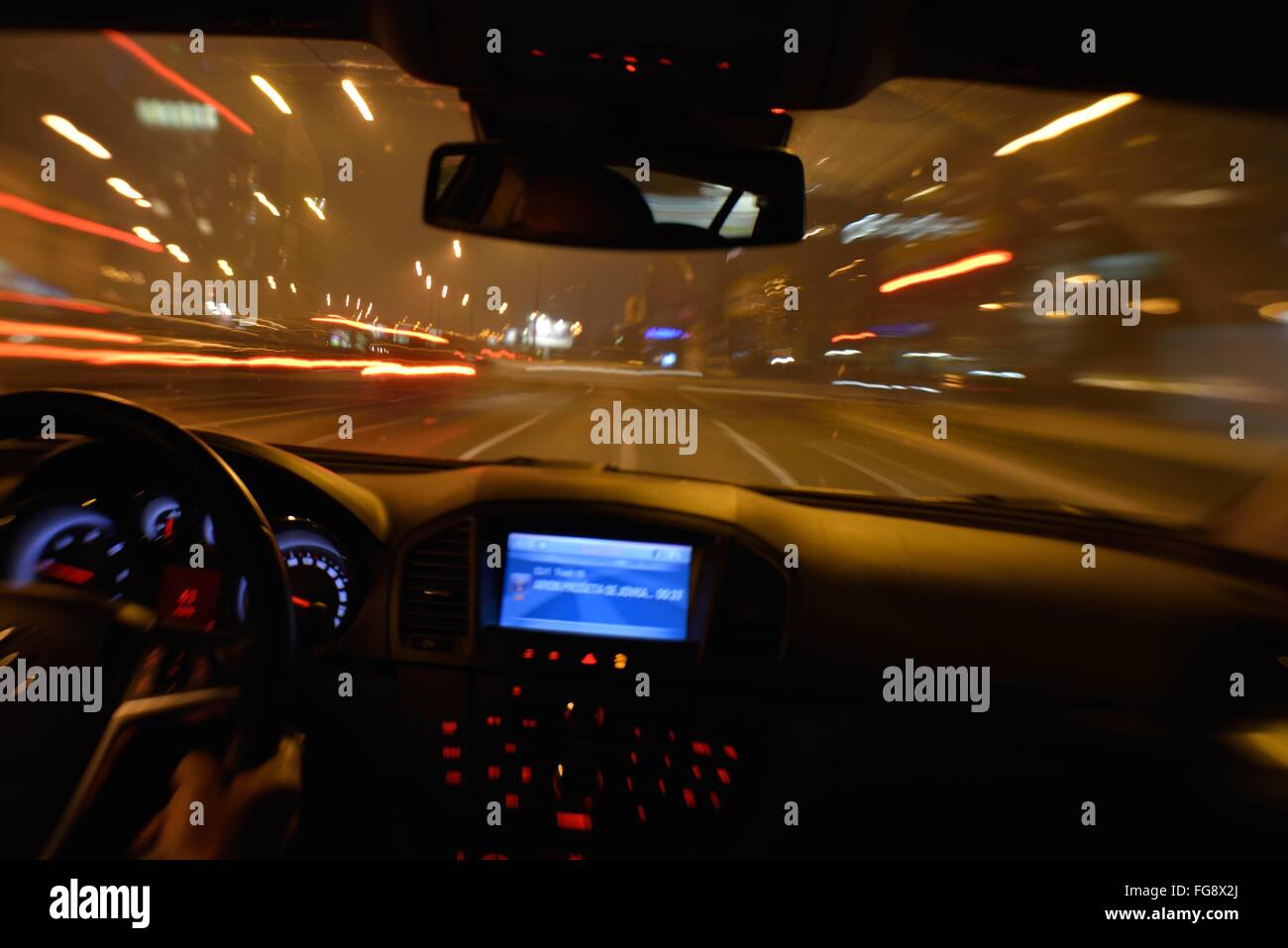 night car driving Stock Photo Alamy