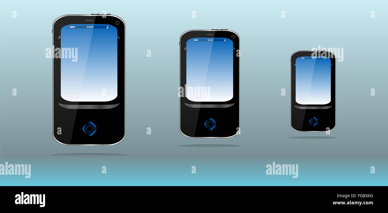 set of electronic smartphone illustration design Stock Photo - Alamy