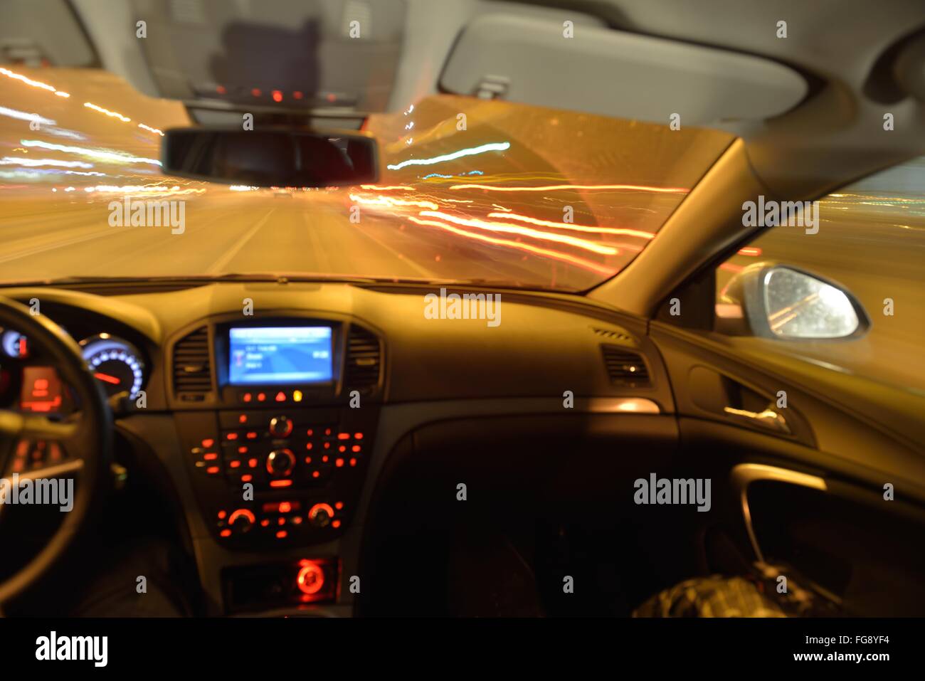 night car driving Stock Photo Alamy