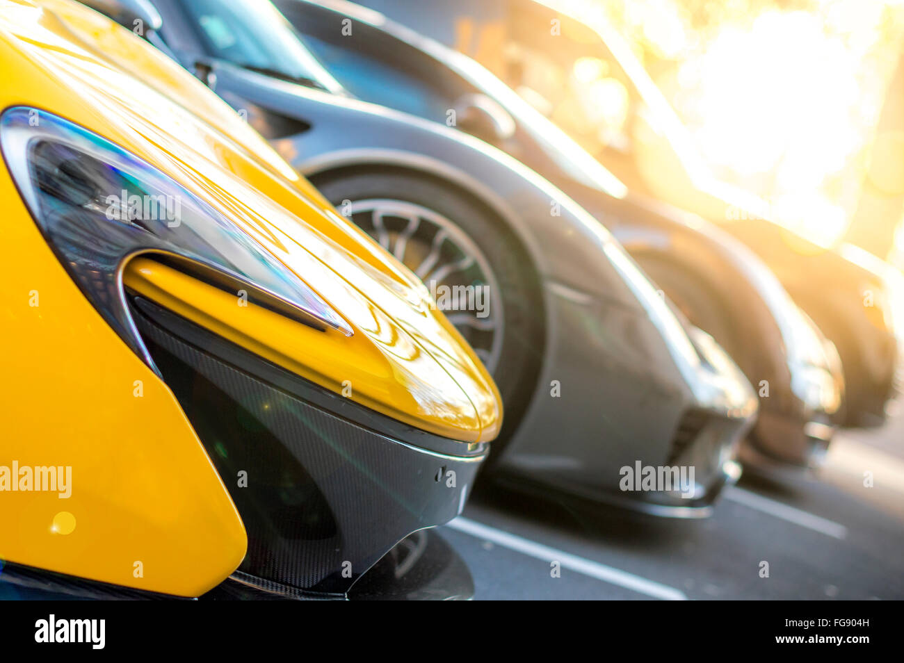 Cars in the Sun Stock Photo