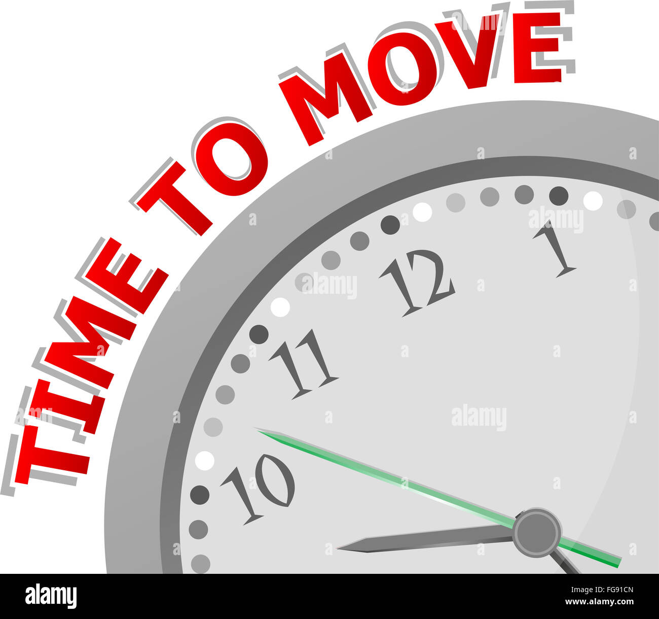 White clock with words Time to Move on its face Stock Photo Alamy