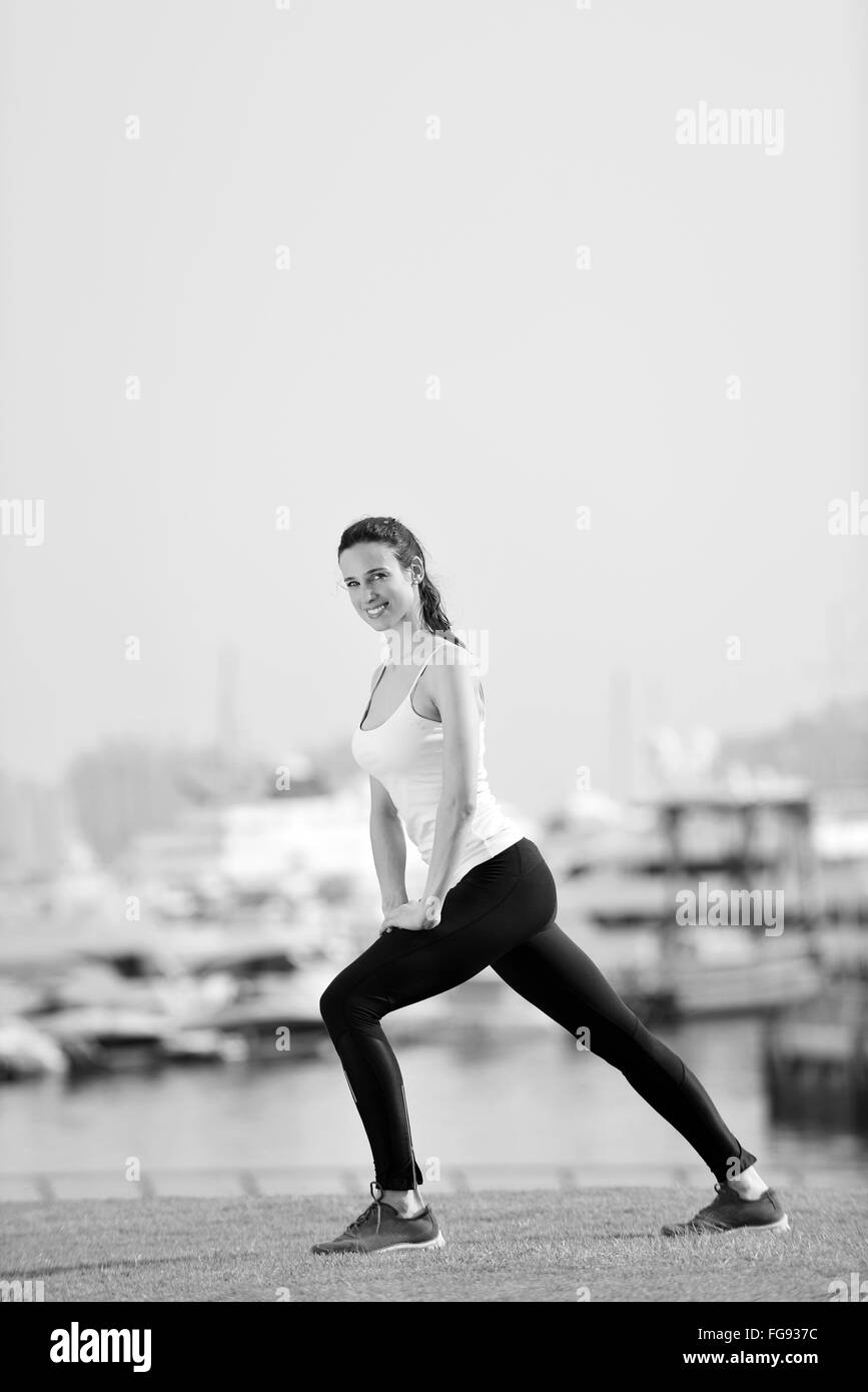 Beautiful young runner Black and White Stock Photos & Images - Alamy