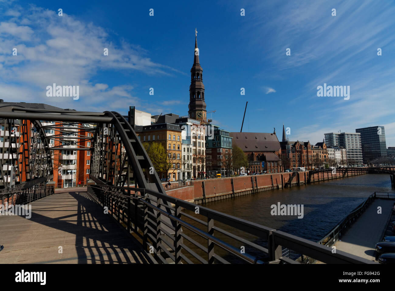 geography / travel, Germany, Hamburg, old town, St. Catherine's Church, Zollkanal, Additional-Rights-Clearance-Info-Not-Available Stock Photo