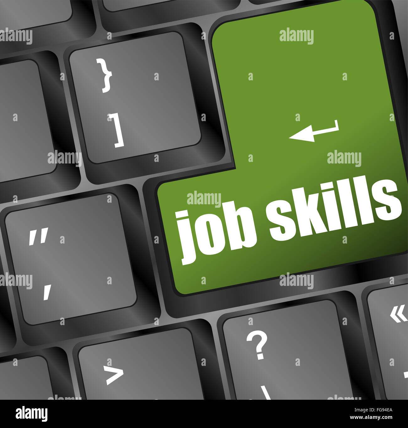Computer keyboard with job skills key. business concept Stock Photo Alamy