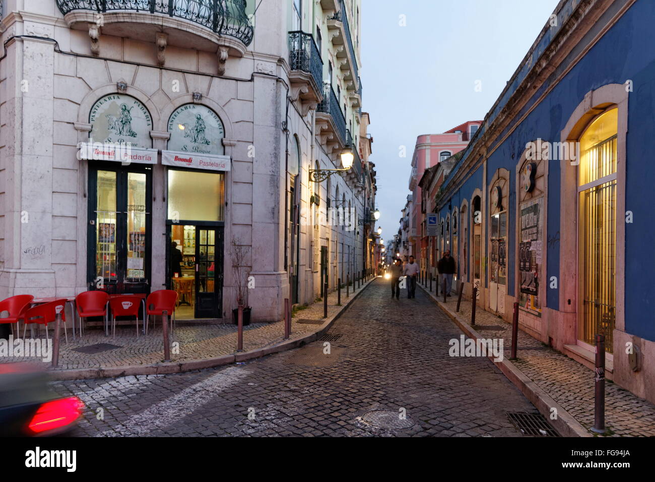 geography / travel, Portugal, Lisbon, alley in Bairro Alto, Additional-Rights-Clearance-Info-Not-Available Stock Photo