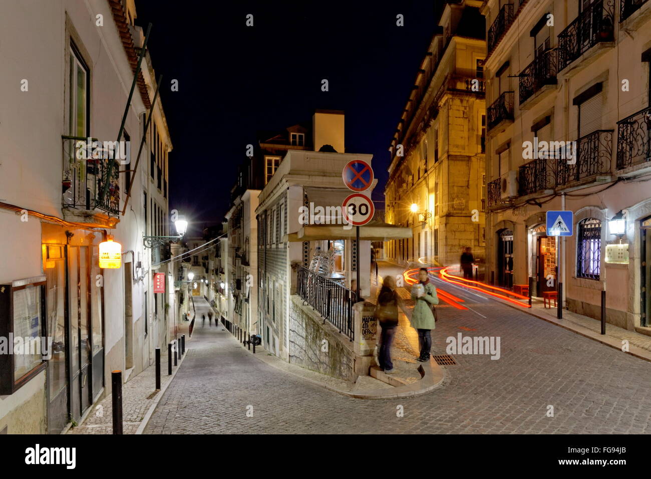 geography / travel, Portugal, Lisbon, alley in Bairro Alto, Additional-Rights-Clearance-Info-Not-Available Stock Photo
