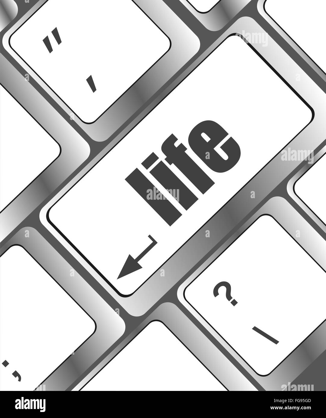 Life key in place of enter key - social concept Stock Photo
