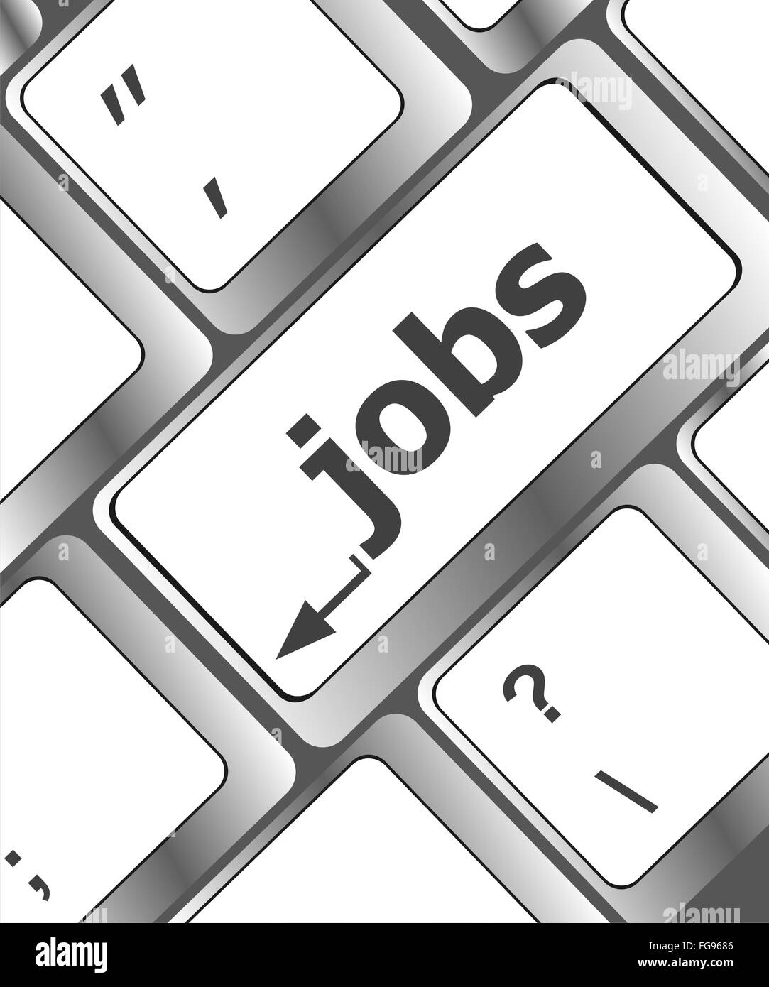 Computer keyboard with jobs on enter key - business concept Stock Photo