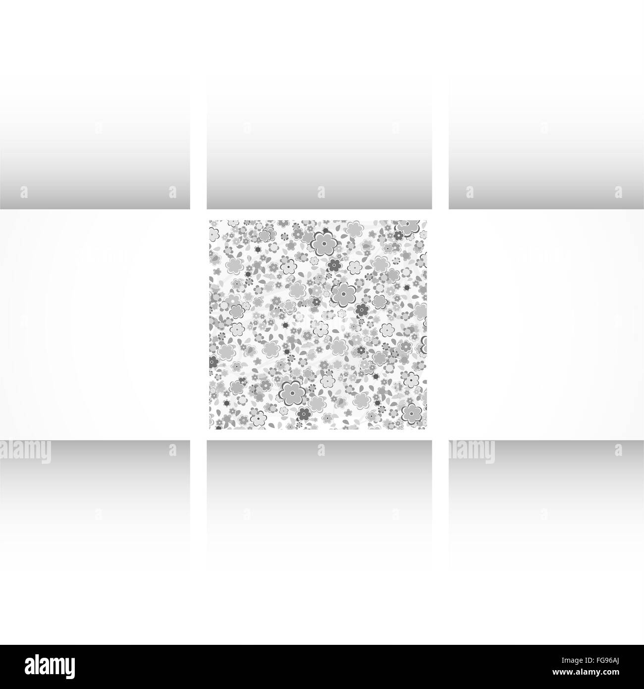 Abstract Nature Pattern with plants, flowers. Monochrome Stock Photo ...