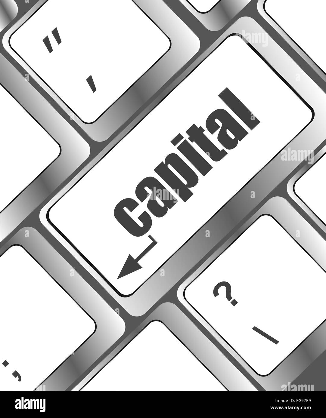 capital button on keyboard - business concept Stock Photo