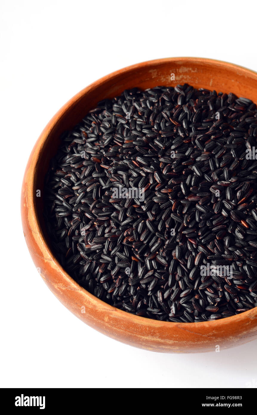 Barbaric Rice Uncooked, organic Black Rice, also known as Forbidden Rice Stock Photo ...