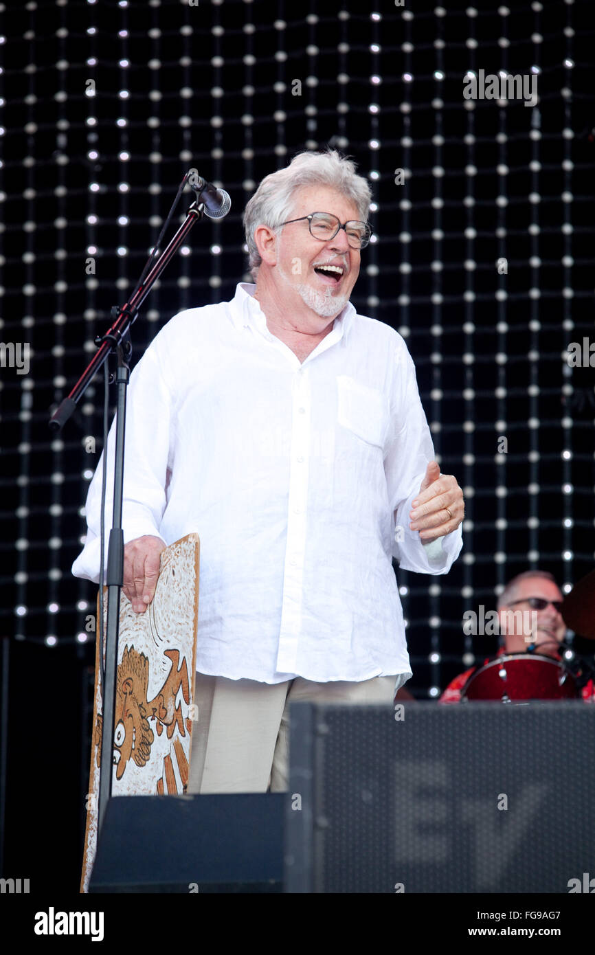 Rolf Harris on the Jazz stage, Glastonbury festival 2009, Somerset, England, United Kingdom. Stock Photo